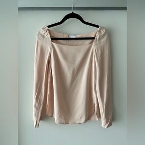 Club Monaco Peach Square Neck Top